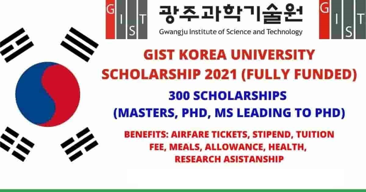 GIST Undergraduate Scholarships 2022 in South Korea | Fully Funded