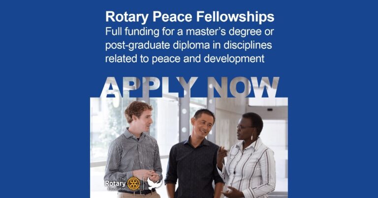 Rotary Peace Fellowship Program 2024 25 Fully Funded Scholarships   Rotary23 768x402 