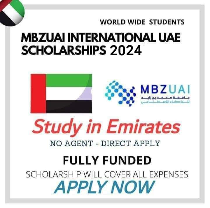 MBZUAI Scholarship in UAE 2024 | Fully Funded | Study United Arab Emirates